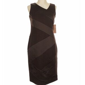 NWT Nue by Shani Dark Brown Sleeveless Sheath Dress! Size 10